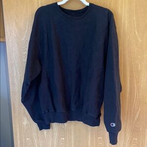 Champion Black Crewneck Sweater Classic Design